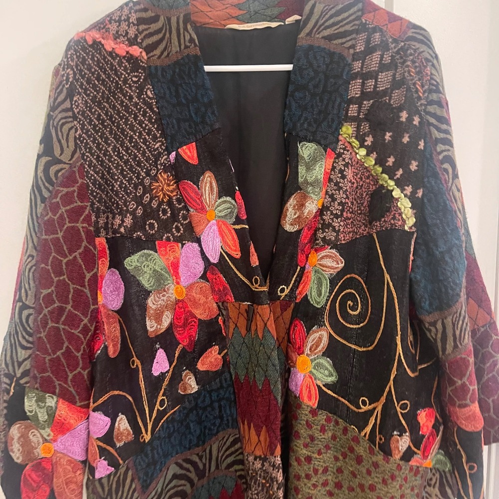 Soft Surroundings Wool Blend Multicolor Jacket Whimseygoth Fairycore Fall - Picture 2 of 12